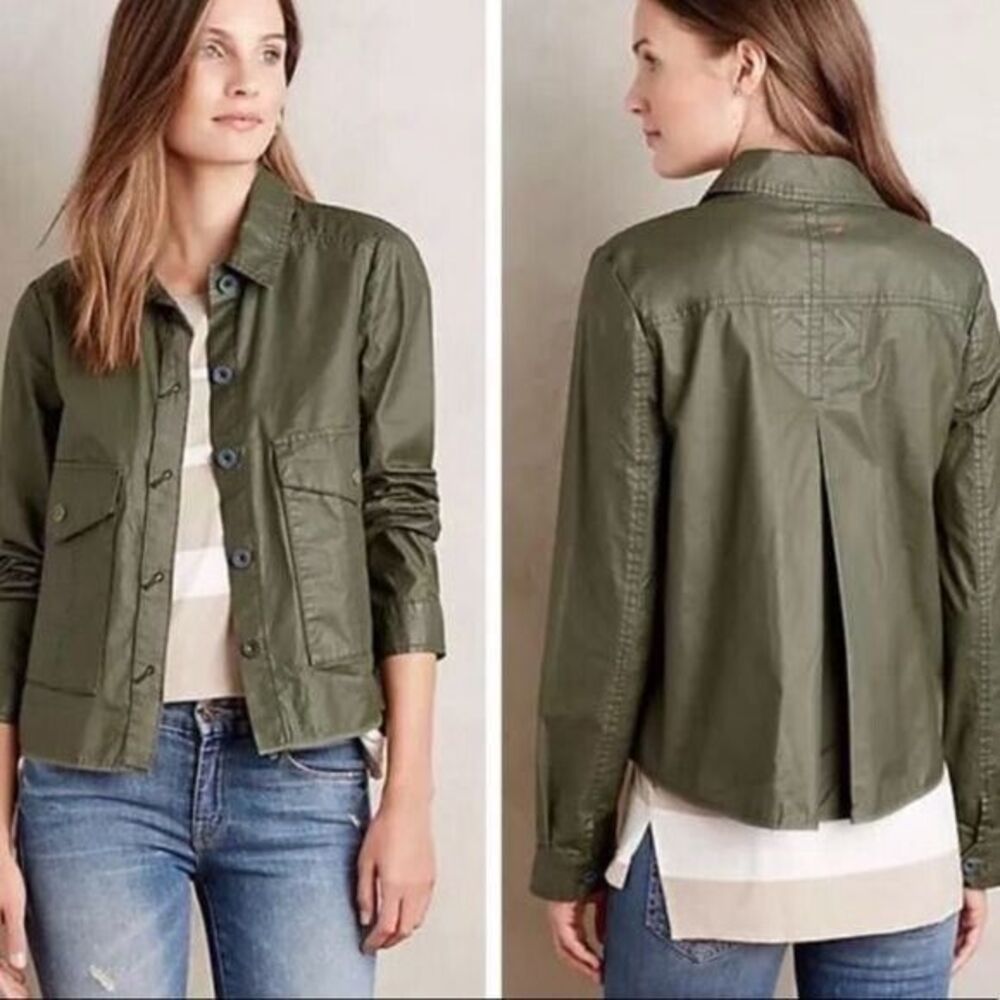 Anthropologie‎ Hei Hei Size XSP Olive Green Utility Swing Cotton Jacket